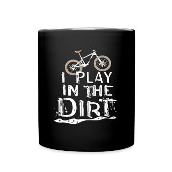 VTT Je joue dans la terre - Mug uni - noir - Devant