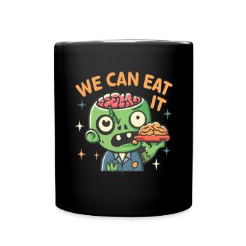 Nous pouvons le manger zombie Halloween zombies - Mug uni - noir - Devant