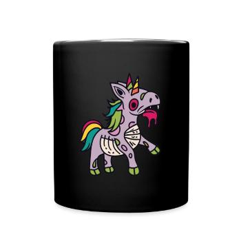 Zombiecorn Zombie Unicorn Unicorn Halloween - Full Colour Mug - black - Front