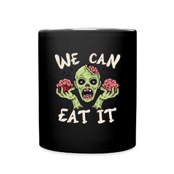 Nous pouvons le manger zombie Halloween zombies - Mug uni - noir - Devant