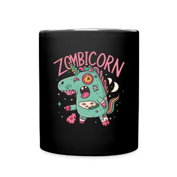 Zombiecorn Zombie Unicorn Unicorn Halloween - Full Colour Mug - black - Front
