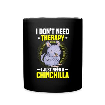 Brauche nur Chinchilla Nagetier Wollmaus - Tasse einfarbig - Schwarz - Vorne