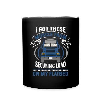 Camion Machine à plateau Véhicule cargo - Mug uni - noir - Devant