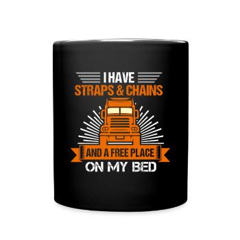 Camion Machine à plateau Véhicule cargo - Mug uni - noir - Devant