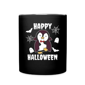 Penguin Happy Halloween Cute Vampire Costume - Full Colour Mug - black - Front