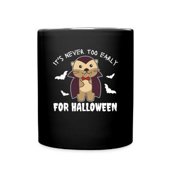 Otter it's never too early for Halloween vampire - Full Colour Mug - black - Front