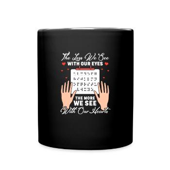 Braille Braille Blind Gift - Full Colour Mug - black - Front
