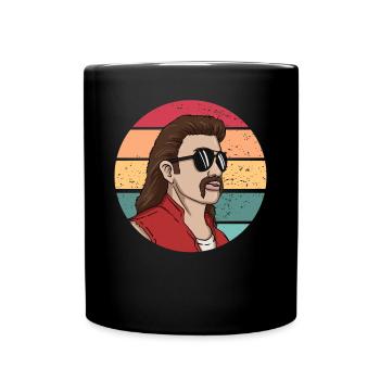 Mullet Redneck Retro Sunset Redneck Herren Meeräsc - Tasse einfarbig - Schwarz - Vorne