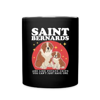 Bernhardiner Hunde St. Bernhardshund Geschenk - Tasse einfarbig - Schwarz - Vorne