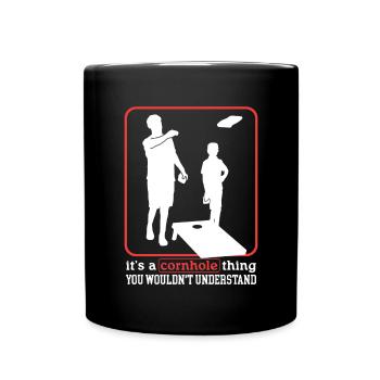 Joueur de cornhole | Blind Hole Bean Bag Cadeau - Mug uni - noir - Devant