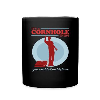 Cornhole Player Bean Bag Blind Hole Gift - Mug uni - noir - Devant