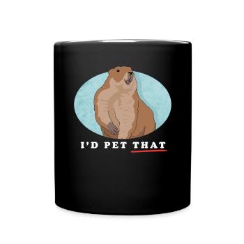 Murmeltiere Mankai Munggen Groundhog Geschenk - Tasse einfarbig - Schwarz - Vorne