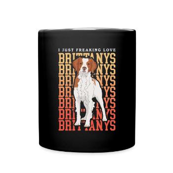 Brittany Pointing Dog Spaniel Breton Gift - Full Colour Mug - black - Front