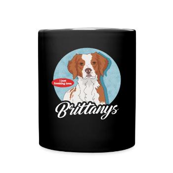 Brittany Dogs Spaniel Breton Gift - Full Colour Mug - black - Front
