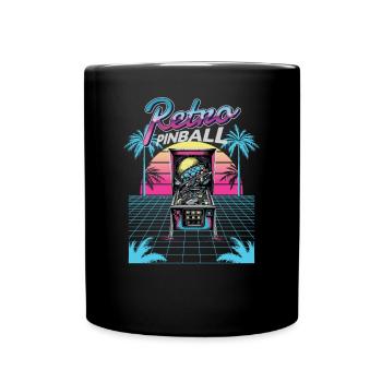 Pinball Pinball Machine Arcade Gamer Retro Pinball - Full Colour Mug - black - Front