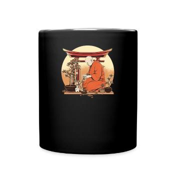 Bonsai Tree Plants Bonsai Tree Zen-monk Bonsai - Full Colour Mug - black - Front