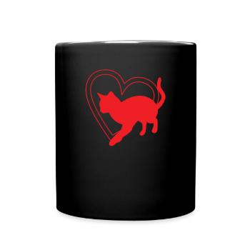 Cat Friend, Cat Accessories Gift - Full Colour Mug - black - Front