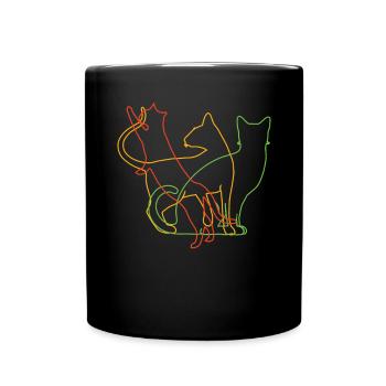 Cat Friend, Cat Accessories Gift - Full Colour Mug - black - Front