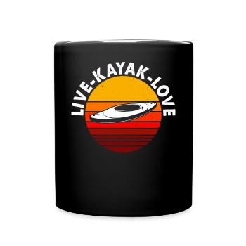 Kajak Kajakfahrer Kajaker - Tasse einfarbig - Schwarz - Vorne