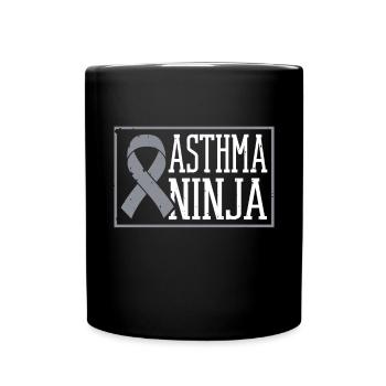 Asthma-ninja Asthmakämpfer Wheezy - Tasse einfarbig - Schwarz - Vorne