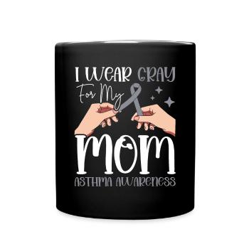 Ich Trage Grau Für Meine Mutter - Tasse einfarbig - Schwarz - Vorne