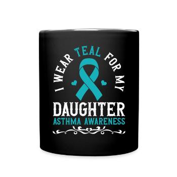 Ich Trage Teal Für Meine Tochter Unterstützung - Tasse einfarbig - Schwarz - Vorne