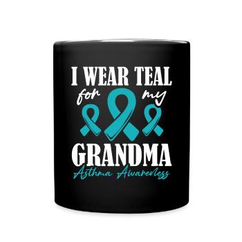 Ich Trage Teal Für Meine Oma Unterstützung Des - Tasse einfarbig - Schwarz - Vorne