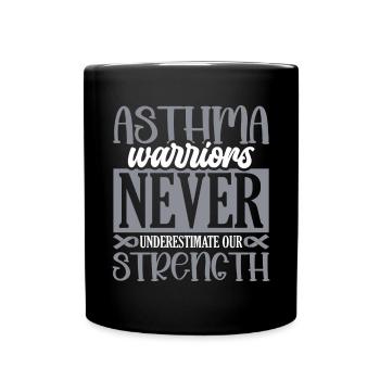 Les guerriers de l’asthme ne sous-estiment jamais le combattant de l’asthme - Mug uni - noir - Devant