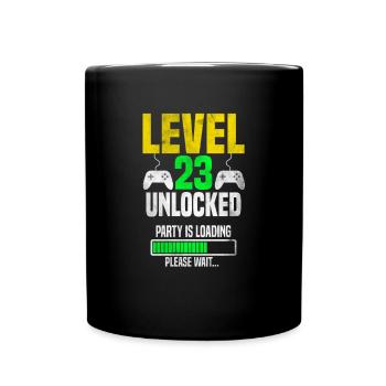 Level 23 unlocked – Party is loading - Tasse einfarbig - Schwarz - Vorne