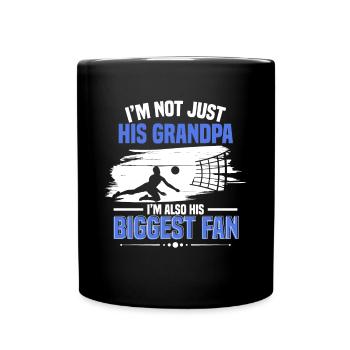 I'm His Grandpa I'm His Biggest Fan Volleyball Gra - Tasse einfarbig - Schwarz - Vorne