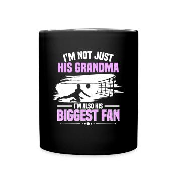 Grandmother Volleyball I'm His Grandma I'm His Big - Tasse einfarbig - Schwarz - Vorne