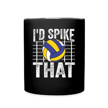 I'd Spike That Volleyball Sports Blocker Setter Sp - Full Colour Mug - black - Front