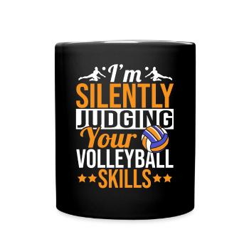 I'm Silently Judging Your Volleyball Skills Spiker - Full Colour Mug - black - Front