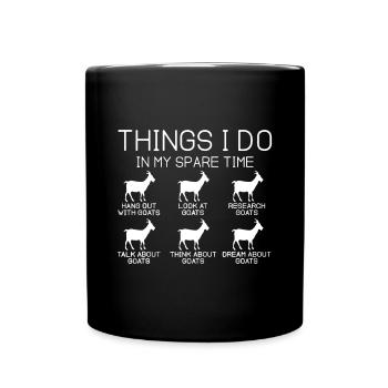 Ce que je fais pendant mon temps libre Chèvres Noël - Mug uni - noir - Devant