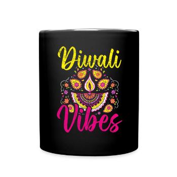 Happy Diwali Diwali Festival Indian Hindu Hinduism - Full Colour Mug - black - Front