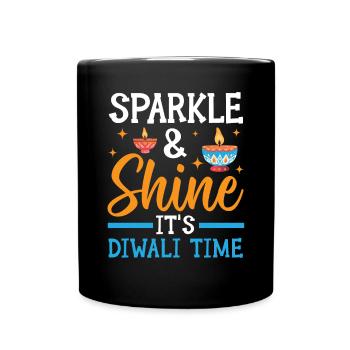 Happy Diwali Diwali Festival Indian Hindu Hinduism - Full Colour Mug - black - Front