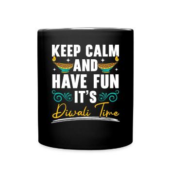 Happy Diwali Diwali Festival Indian Hindu Hinduism - Full Colour Mug - black - Front
