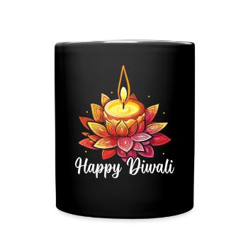 Happy Diwali Diwali Festival Indian Hindu Hinduism - Full Colour Mug - black - Front
