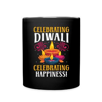 Happy Diwali Diwali Festival Indian Hindu Hinduism - Full Colour Mug - black - Front