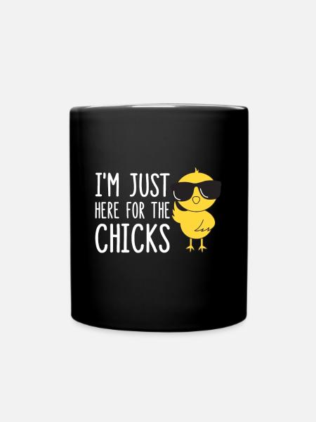 Ich bin nur für die Küken da - Tasse einfarbig - Schwarz