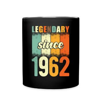 Legendary since 1962 Retro Vintage Birthday - Full Colour Mug - black - Front