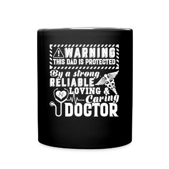 Doctor Protected By Loving And Caring Doctor - Full Colour Mug - black - Front