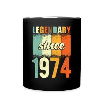 Legendary since 1974 Retro Vintage Birthday - Full Colour Mug - black - Front