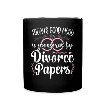 Happy Divorce Party Today's Good - Tasse einfarbig - Schwarz - Vorne