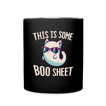 This Is Some Boo Sheet Cat Sunglasses Ghost - Full Colour Mug - black - Front