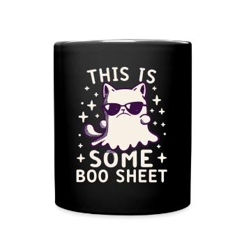 This Is Some Boo Sheet Cat Sunglasses Ghost - Full Colour Mug - black - Front