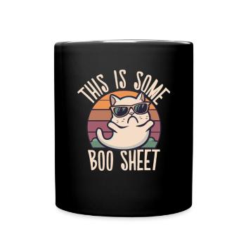 This Is Some Boo Sheet Cat Sunglasses Ghost - Full Colour Mug - black - Front