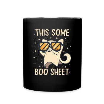 This Is Some Boo Sheet Cat Sunglasses Ghost - Full Colour Mug - black - Front