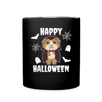 Cochon d'Inde Joyeux Halloween vampire mignon - Mug uni - noir - Devant