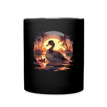 Ente - Tasse einfarbig - Schwarz - Vorne